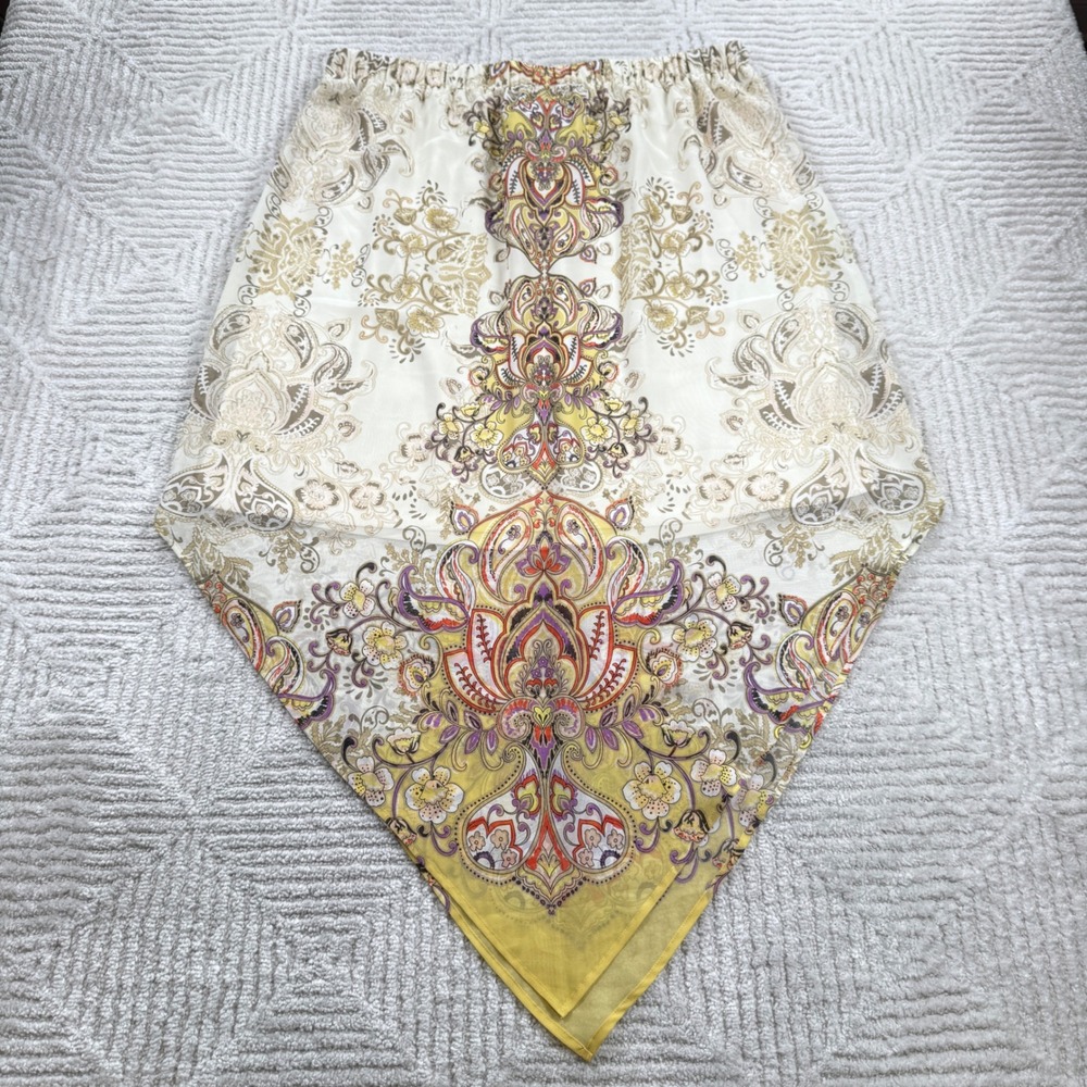Cato Handkerchief Hem Skirt Women 18/20W Paisley Floral Bohemian Gypsy Peasant